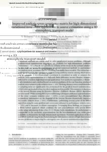 Improved analysis-error covariance matrix for high-dimensional variational inversions: application to source estimation using a 3D atmospheric transport model