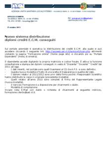 UFFICIO STAMPA VIA ENRICO FERMI, 15 – 01100 VITERBO TEL[removed] – [removed] PEC [removed] CENTRALINO[removed]