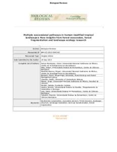 Biological Reviews  Multiple successional pathways in human-modified tropical landscapes: New insights from forest succession, forest fragmentation and landscape ecology research