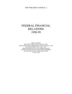 BUDGET PAPER No. 3  FEDERAL FINANCIAL RELATIONS