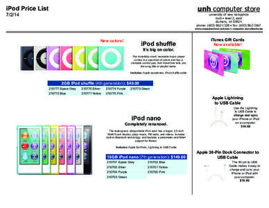 unh computer store  iPod Price List[removed]university of new hampshire