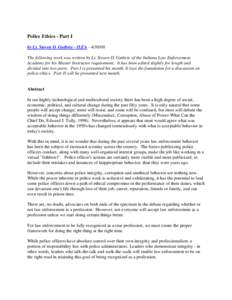 Corruption in the United States / Police brutality / Police corruption / Police misconduct / Integrity / Knapp Commission / Business ethics / Corruption / Ethical decision / Ethics / Evaluation / Political corruption