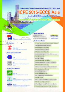 9th International Conference on Power Electronics - ECCE Asia  ICPE 2015-ECCE Asia June 1~5, Convention Center, Seoul, Korea