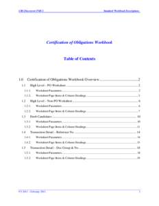 CBS Discoverer FMC1  Standard Workbook Descriptions   Certification of Obligations Workbook