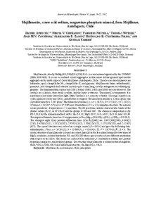 Mejillonesite, a new acid sodium, magnesium phosphate mineral, from Mejillones, Antofagasta, Chile