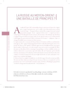 La Russie au Moyen-Orient : une bataille de principes ? POLITIQUE ÉTRANGÈRE/DÉFENSE  330