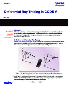 White Paper  Differential Ray Tracing in CODE V April[removed]Author