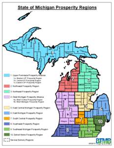 State of Michigan Prosperity Regions  ena w