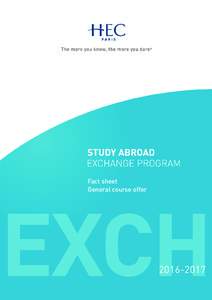 Fact sheet General course offer  EXCHANGE STUDENTS