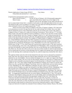 Southern Campaign American Revolution Pension Statements & Rosters Pension Application of James Gaines W25652 Transcribed and annotated by C. Leon Harris. Cary Gaines