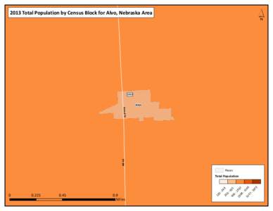 ´  2013 Total Population by Census Block for Alvo, Nebraska Area 1053