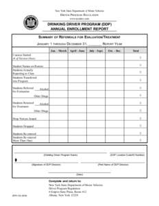 New York State Department of Motor Vehicles  DRIVER PROGRAM REGULATION www.nysdmv.com  DRINKING DRIVER PROGRAM (DDP)