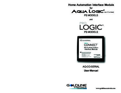 Home Automation Interface Module for Aqua Logic® PS Models and Pro Logic™ PS Models - User Manual