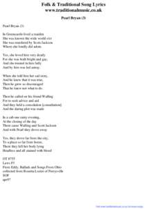 Folk & Traditional Song Lyrics - Pearl Bryan (3)