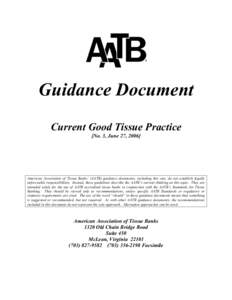 AATB Guidance Document No 3, CGTP