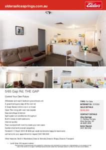eldersalicesprings.com.au[removed]Gap Rd, THE GAP Control Your Own Future Affordable and neat 2 bedroom ground level unit
