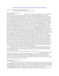 Southern Campaign American Revolution Pension Statements & Rosters Pension Application of Moses Lawson W5019 Transcribed and annotated by C. Leon Harris State of North Carolina } SS. County of Stokes }