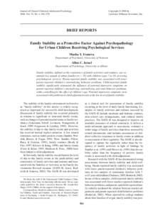 Journal of Clinical Child and Adolescent Psychology 2006, Vol. 35, No. 4, 564–570 Copyright © 2006 by Lawrence Erlbaum Associates, Inc.