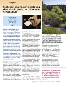 Statistical analysis of monitoring data aids in prediction of stream temperature