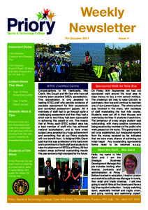 Weekly Newsletter 7th October 2011				  Issue 4