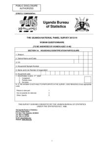 PUBLIC DISCLOSURE AUTHORIZED STRICTLY CONFIDENTIAL Uganda Bureau of Statistics