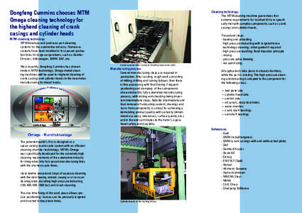 Dongfeng Cummins chooses MTM Omega cleaning technology for the highend cleaning of crank casings and cylinder heads  Cleaning technology