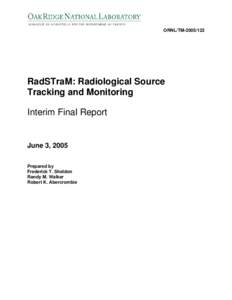 RFID RadSTraM-Phase I Interim Final Report