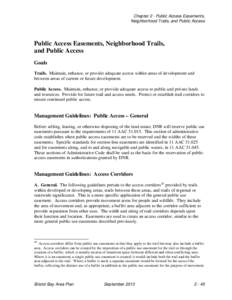 Chapter 2 - Public Access Easements, Neighborhood Trails, and Public Access Public Access Easements, Neighborhood Trails, and Public Access Goals