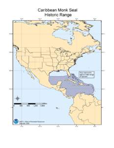 Caribbean Monk Seal Historic Range Map