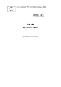 COMMISSION OF THE EUROPEAN COMMUNITIES  Brussels, [removed]COM[removed]final  Green Paper