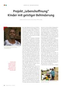 KInDER MIT BEHInDERUnGEn  Projekt „Lebenshoffnung“ Kinder mit geistiger Behinderung Artikel und Fotos von Dr. Anton Geiser, EFWI Landau
