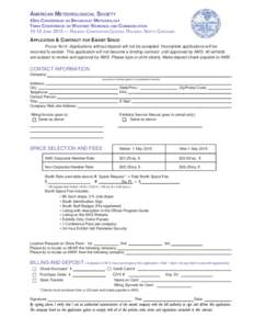 AMERICAN METEOROLOGICAL SOCIETY 43RD CONFERENCE ON BROADCAST METEOROLOGY THIRD CONFERENCE ON WEATHER WARNINGS AND COMMUNICATIONJUNE 2015 — RALEIGH CONVENTION CENTER, RALEIGH, NORTH CAROLINA  APPLICATION & CONTRA