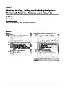 Chapter 12  Hunting, Herding, Fishing, and Gathering: Indigenous Peoples and Renewable Resource Use in the Arctic Lead Author Mark Nuttall