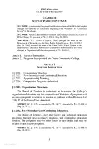 17 GCA EDUCATION CH. 32 SCOPE OF INSTRUCTION CHAPTER 32 SCOPE OF INSTRUCTION AT GCC 2011 NOTE: In maintaining the general codification scheme of the GCA the Compiler