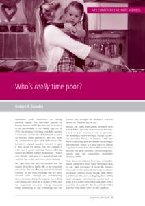 Who’s really time poor? - Family Matters No 87