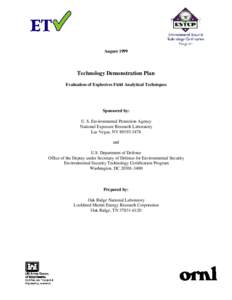 Technology Demonstration Plan Evaluation of Explosives Field Analytical Techniques