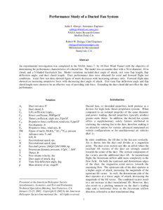 Performance Study of a Ducted Fan System Anita I. Abrego, Aerospace Engineer [removed]