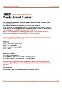 General remarks  Deutschland Contest 2008 Deutscher Telegrafie Club