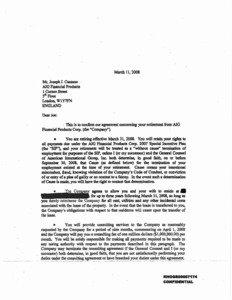 Joseph Cassano Consulting Letter