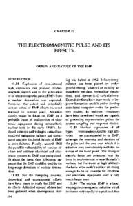 CHAPTER XI  THE ELECTROMAGNETIC PULSE AND ITS EFFECTS  ORIGIN AND NA TORE OF THE EMP