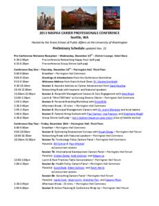 2013 NASPAA Career Conference - preliminary schedule