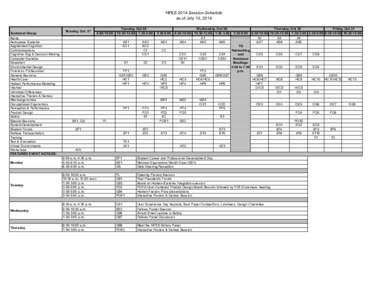 HFES 2014 Session Schedule as of July 10, 2014 Technical Group Aging Aerospace Systems