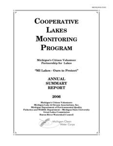 MI/DEQ/WB[removed]COOPERATIVE LAKES MONITORING PROGRAM