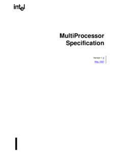 MultiProcessor Specification Version 1.4 May 1997  THIS SPECIFICATION IS PROVIDED 