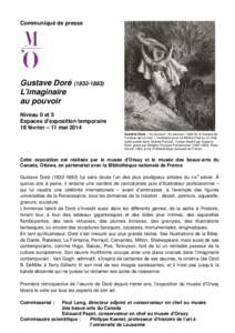 Communiqué de presse  Gustave Doré ([removed]L’imaginaire au pouvoir Niveau 0 et 5