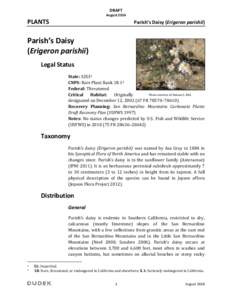 Erigeron parishii / Oxytheca parishii / Erigeron / Astragalus albens / Endangered Species Act / Biogeography / San Bernardino Mountains / Flora of the United States / Environment of the United States