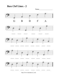 Bass Clef Lines - 2 Name_________________ ?  ˙
