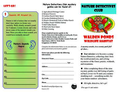 Nature Detectives Mystery Guide for Walden Ponds Wildlife Habitat