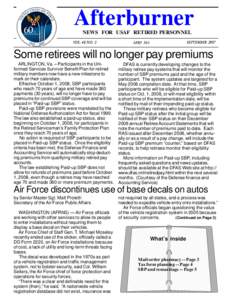 Afterburner NEWS FOR USAF RETIRED PERSONNEL VOL. 49, NO. 2 SEPTEMBER 2007