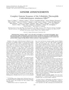 JOURNAL OF BACTERIOLOGY, Nov. 2010, p. 6099–[removed]/$12.00 doi:[removed]JB[removed]Copyright © 2010, American Society for Microbiology. All Rights Reserved. Vol. 192, No. 22